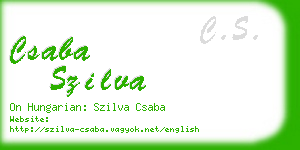 csaba szilva business card